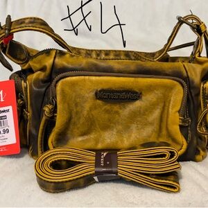 Montana West Mustard Yellow and Brown Shoulder Bag